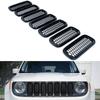 7pcs/set  Front Mesh Grill Grille Insert Cover Trim For Jeep Renegade 2015-2018