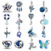 Европейский Медный Синий Шарм-Бабочка Подходит для Оригинального Браслета Ювелирные Изделия Психологическая Подвеска для Мозга Бусина Птица Подвеска