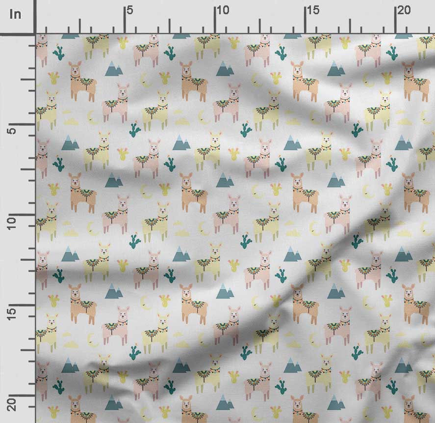 Soimoi Принт ламы альпаки, хлопковый батист, ткань для квилтинга, продаваемая во дворе, хлопчатобумажная ткань средней плотности шириной 42 дюйма, швейные принадлежности, синяя и