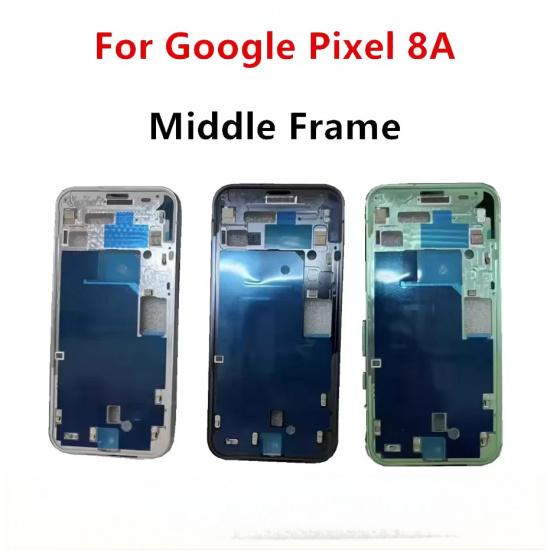 Средняя рамка Pixel 8A 8A для Google Pixel 8A, плата корпуса, лицевая панель LCD, рамка, сменные ремонтные запчасти для телефона