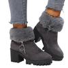 Обувь для женщин 2024 года, горячая распродажа, женские ботинки с боковой молнией, модные повседневные ботинки с отворотом, женские зимние ботинки больших размеров