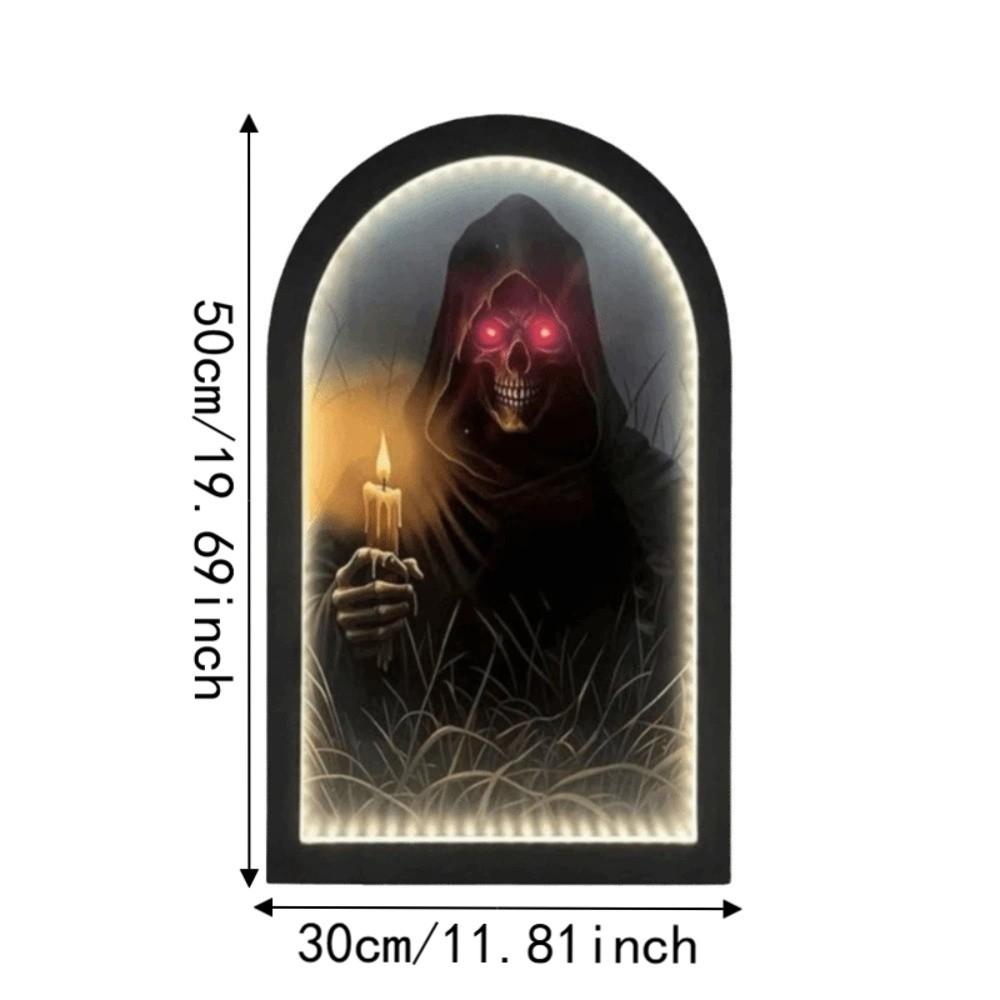 Illuminated Light Up Ghost Mirror Ghost Shaped LED Wall Mirror Gothic Horror
