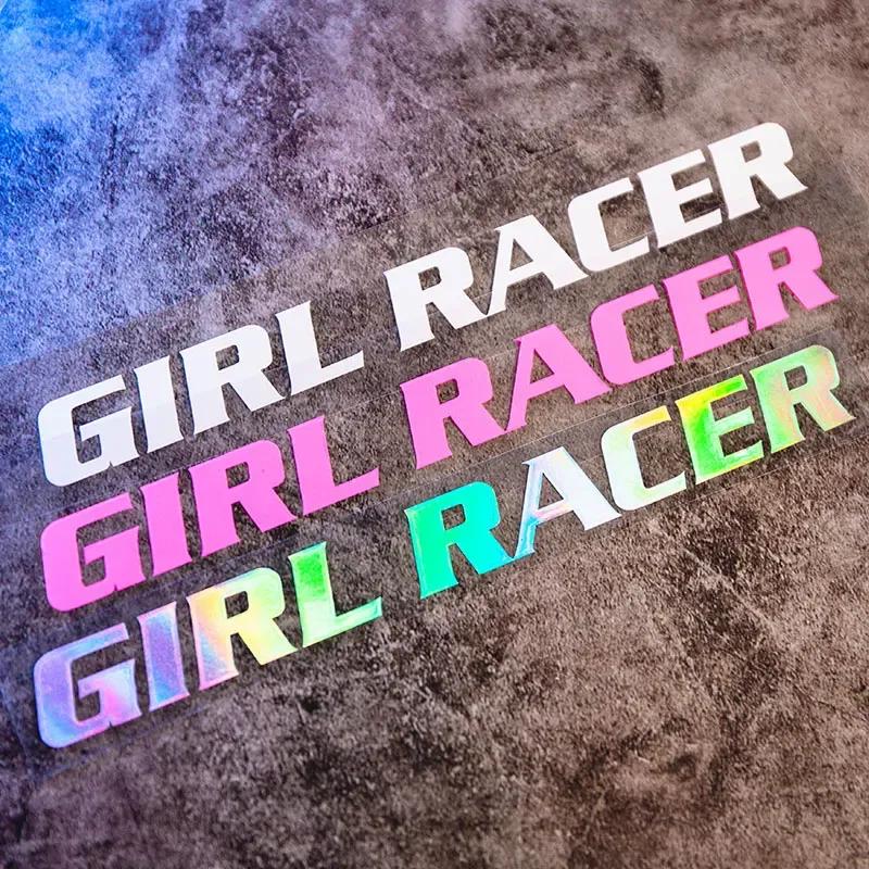 GIRL RACER Наклейки на машину для тюнинга Автомобильное окно Съемные виниловые наклейки Маслостойкое украшение Мотоцикл Отделка бензобака Знак для водителя-женщины
