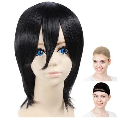 Парик Eden Cosplay Премиум Шелковистый Короткий 30см Черные Волосы WIG5538