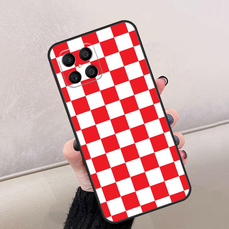 Клетчатый чехол-книжка для Honor Magic 8 7 6 5 Lite 400 200 Pro 50 70 90 X8c X8b X9a X9b X9c X9d Win RT
