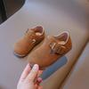 New Kids Leather Shoe Girls Simple Versatile Walking Shoes Fashion Non-slip Soft Bottom Children's Flats Toddler Casual Shoes