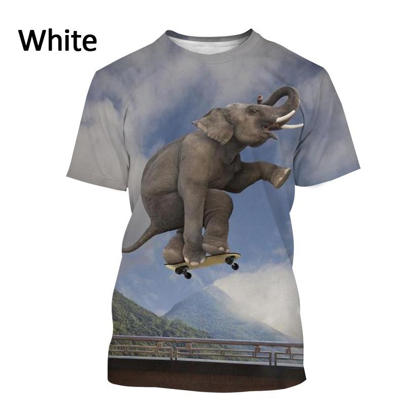 Милая футболка с 3D-принтом слона, мужская повседневная футболка с коротким рукавом, новая мужская футболка