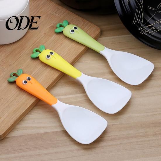 Soup Scoop Rice Spoon Non-stick Heat Resistant Long Handle Cartoon Carrot Pattern Spatula Kitchen Accessories