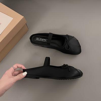 Роскошные атласные шелковые балетки, женские классические балетки с квадратным носком и эластичной лентой, балетки на плоской подошве, женские мягкие лоферы