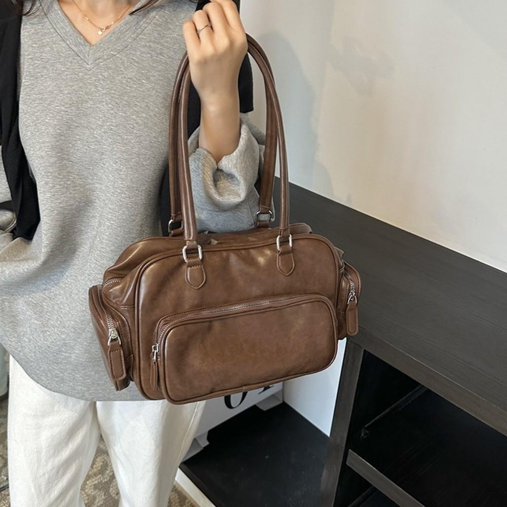Tote Storage PU Handbag Shoulder Pouch Messenger Bag Fashion PU Leather Shoulder Bag  Women