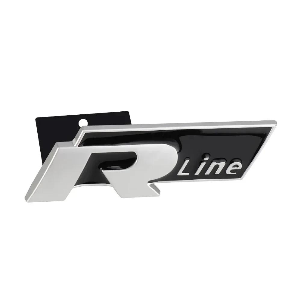 2026 Hot For VW VOLKSWAGEN 3D Metal Car Logo R RLine Front Grille Emblem Badge Sticker For Volkswagen VW Golf R R32 MK7 MK7.5 MK
