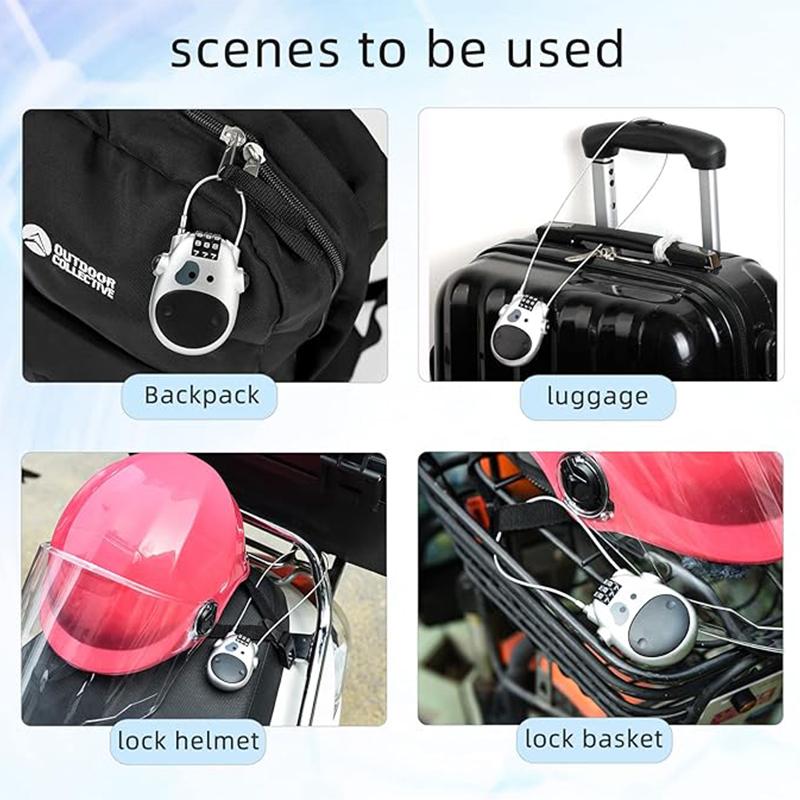 Кабельный кодовый замок Регулируемые кабельные кодовые замки 3-значный кодовый замок Защитный кабельный комбинированный стальной кабельный замок