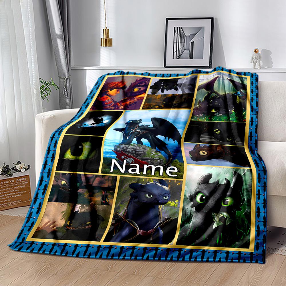 Dragons Friendship Personalized Name Blanket Lightweight Personalized Blanket Comfortable Great for Seaside Picnics Office Home Decor All-Season Use