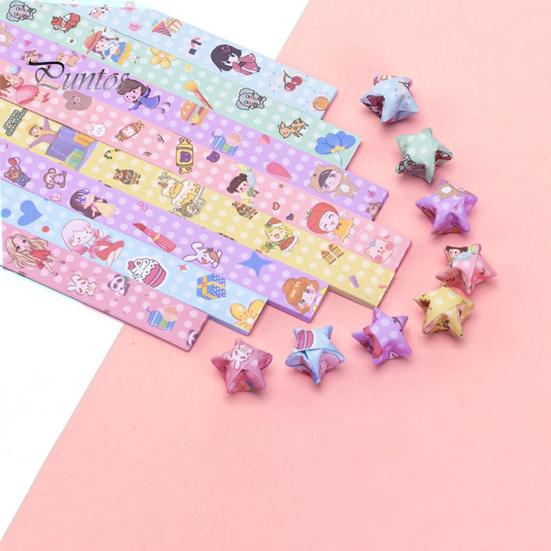 540 шт. красочные бумажные полоски со звездами оригами, поделки своими руками, легко складывать, яркий цвет, двусторонняя бумага для оригами, украшение «Счастливая звезда»