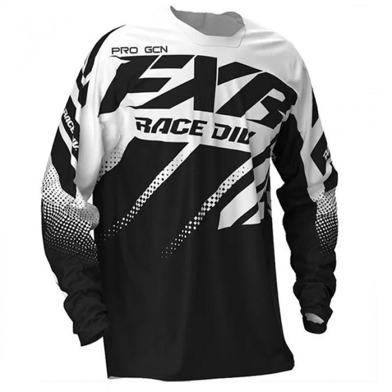 Mens Long Sleeve Cycling Jersey Breathable Loose Fit Mountain Bike Downhill UV Protection Sport Shirt