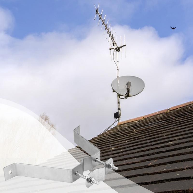 Antenna Mast Clamp Heavy Duty Wall Mount For Antenna Set Of 2 Weatherproof Mounting Hardware Home Improvement Tool For Wall