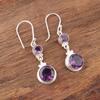 Amethyst Gemstone Earrings 925 Sterling Silver Handmade Jewelry Gift For Mother EE-160-9