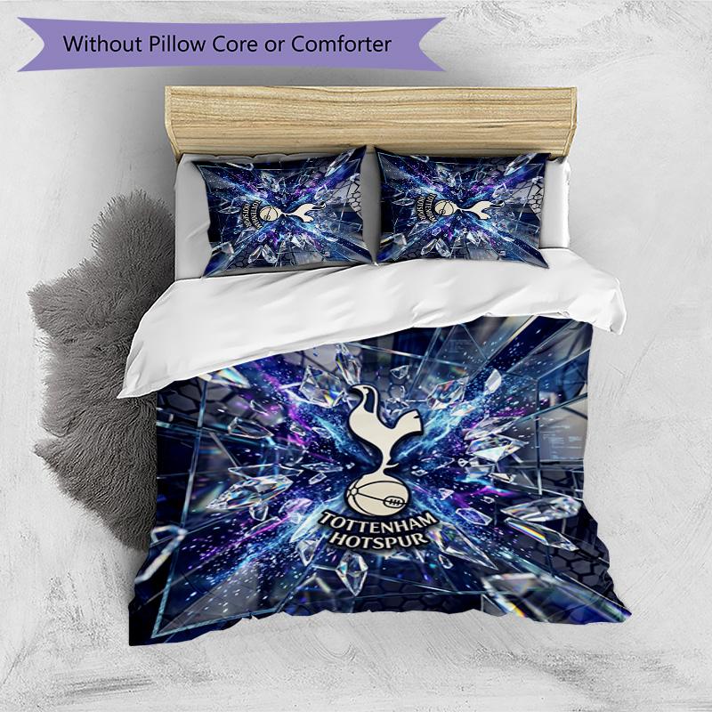 Tottenham Hotspur Pattern Printed 3PCS Bedding Set Soft Skin-Friendly Washable Duvet Cover & Pillowcases Set All Season Bedroom