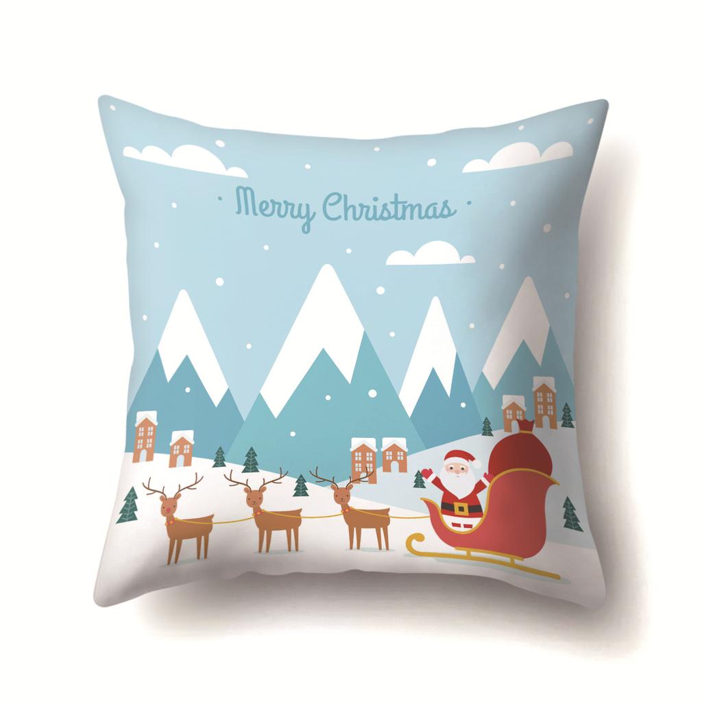 Christmas Santa Claus, Trees, Etc. Polyester Pillow, Sofa Cushion, Bedside Decoration