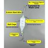 3pcs Set Yellow Foam Ball Luminous Bait Cage 3pcs Set Clear Cap Feeder  Saltwater Fishing