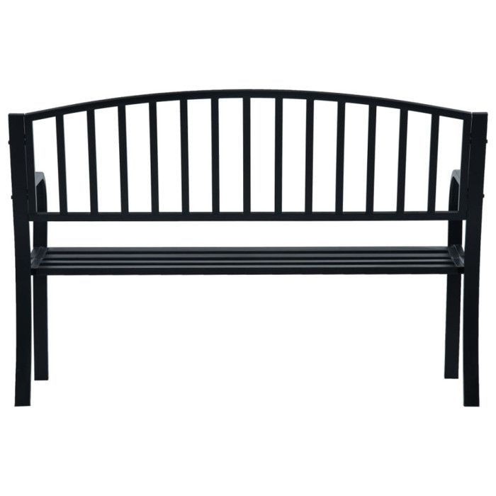 Banc de jardin - vidaXL - 47941 - Acier - Noir - 125 cm - 2 personnes