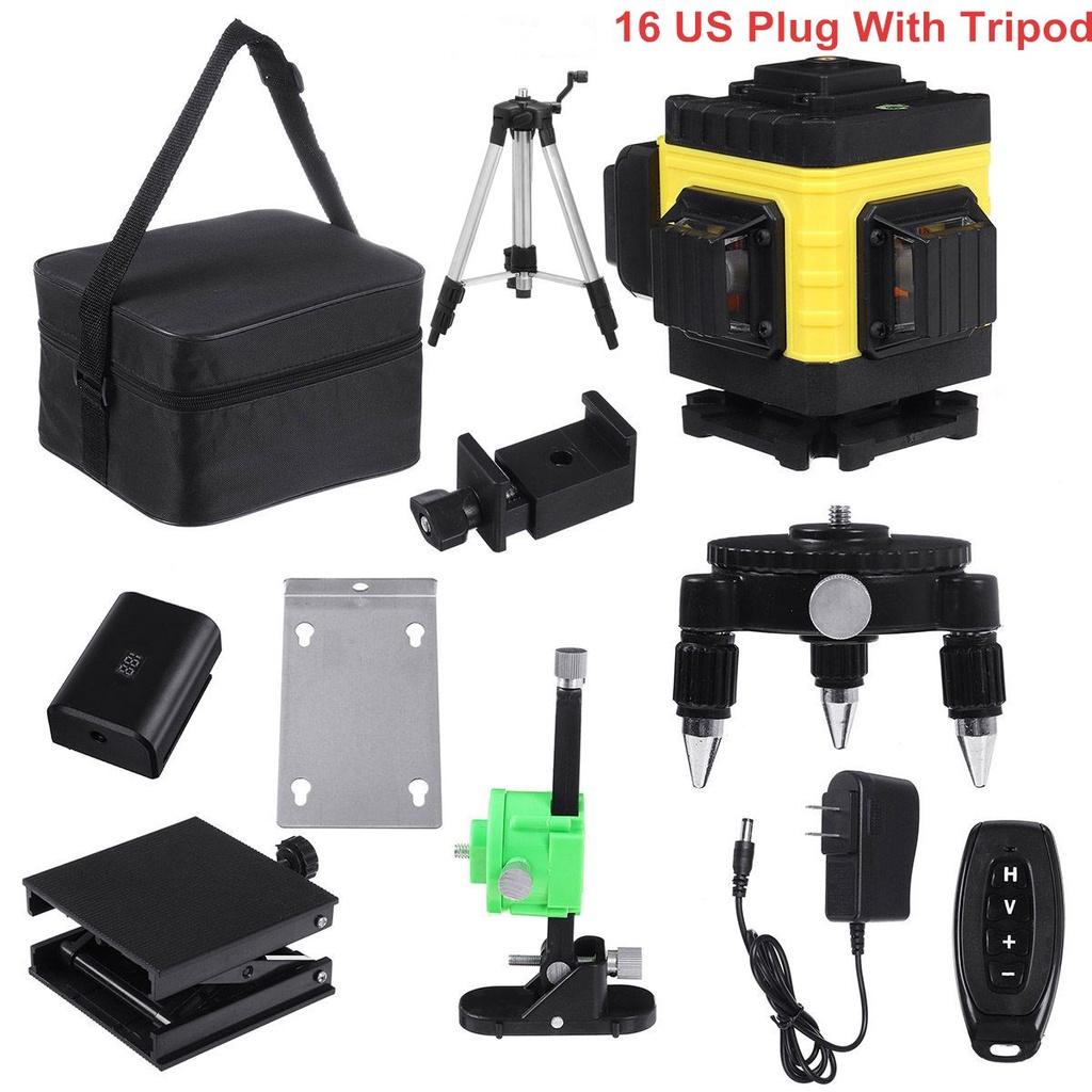 12/16 линий самовыравнивающийся 4D лазерный уровень 360 горизонтальных и вертикальных напольных и настенных мощных лазерных уровней зеленого луча со штативом