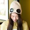 Pilot Glasses Cap With Glasses Skullies Caps Korean Beanies Ski Cap Knitted Hats Women Wool Caps