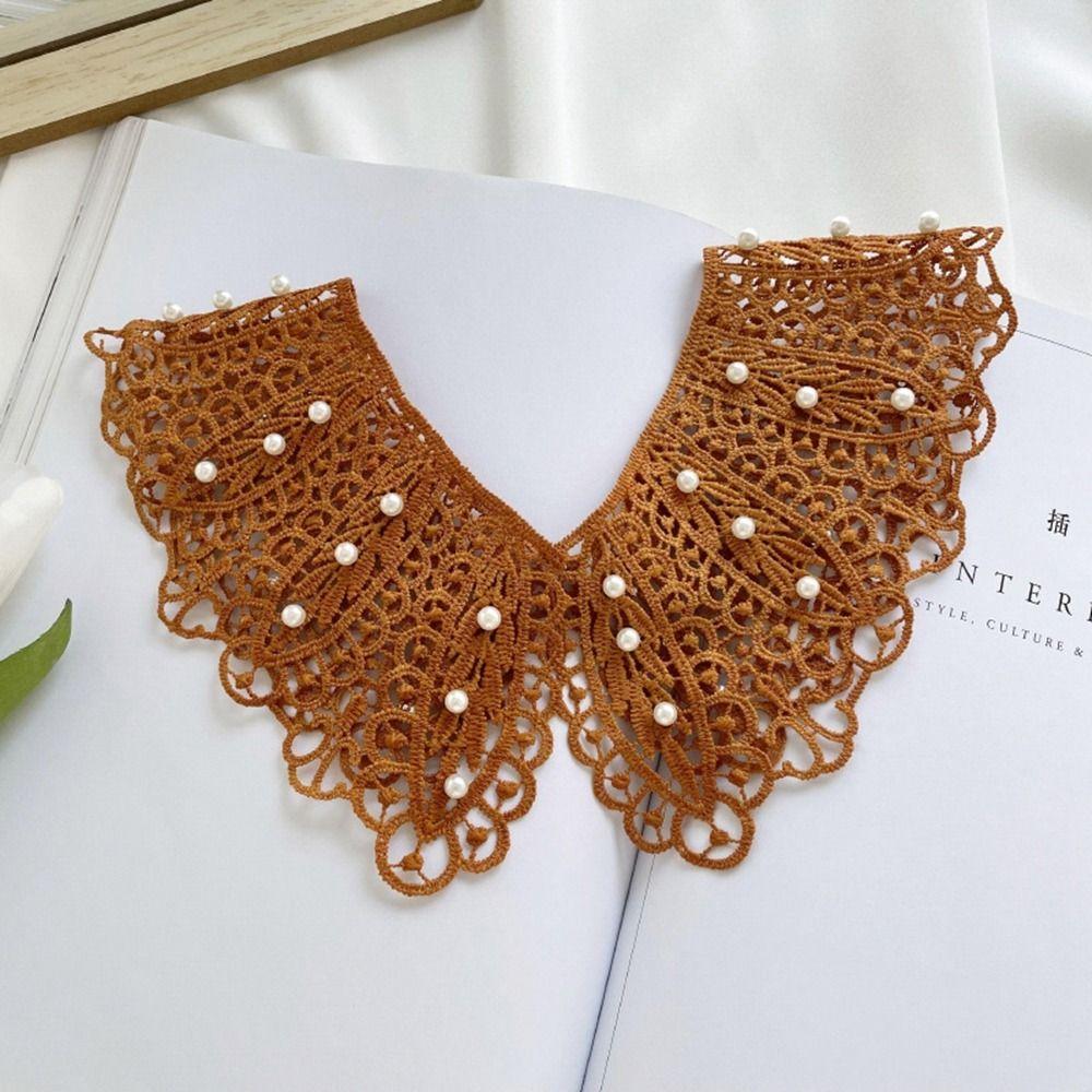 Pearl Decoration Shirt Collar Dress Decorative Shoulder Shawl Exquisite Lace Fake Collar Sewing EMA