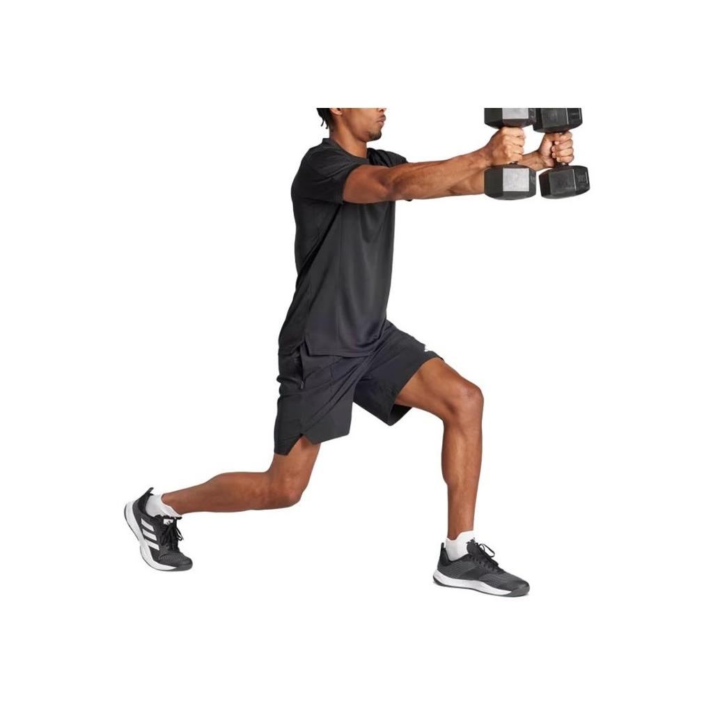 Adidas Designed For Training Workout Shorts With Solid Color Logo Men Shorts Black IK9723