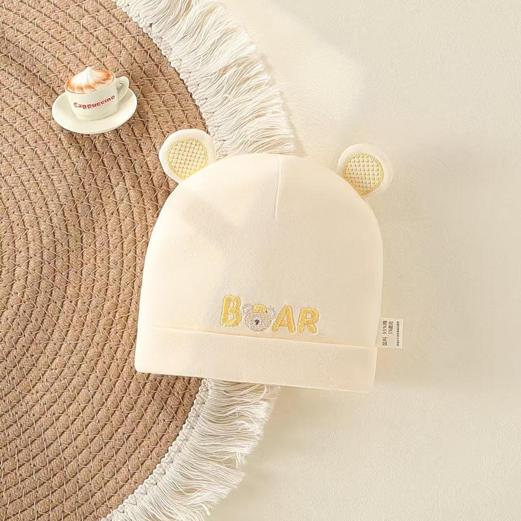 Pure Cotton Double Layer Newborn Hat for 0-3 Months, Suitable for Autumn/Winter