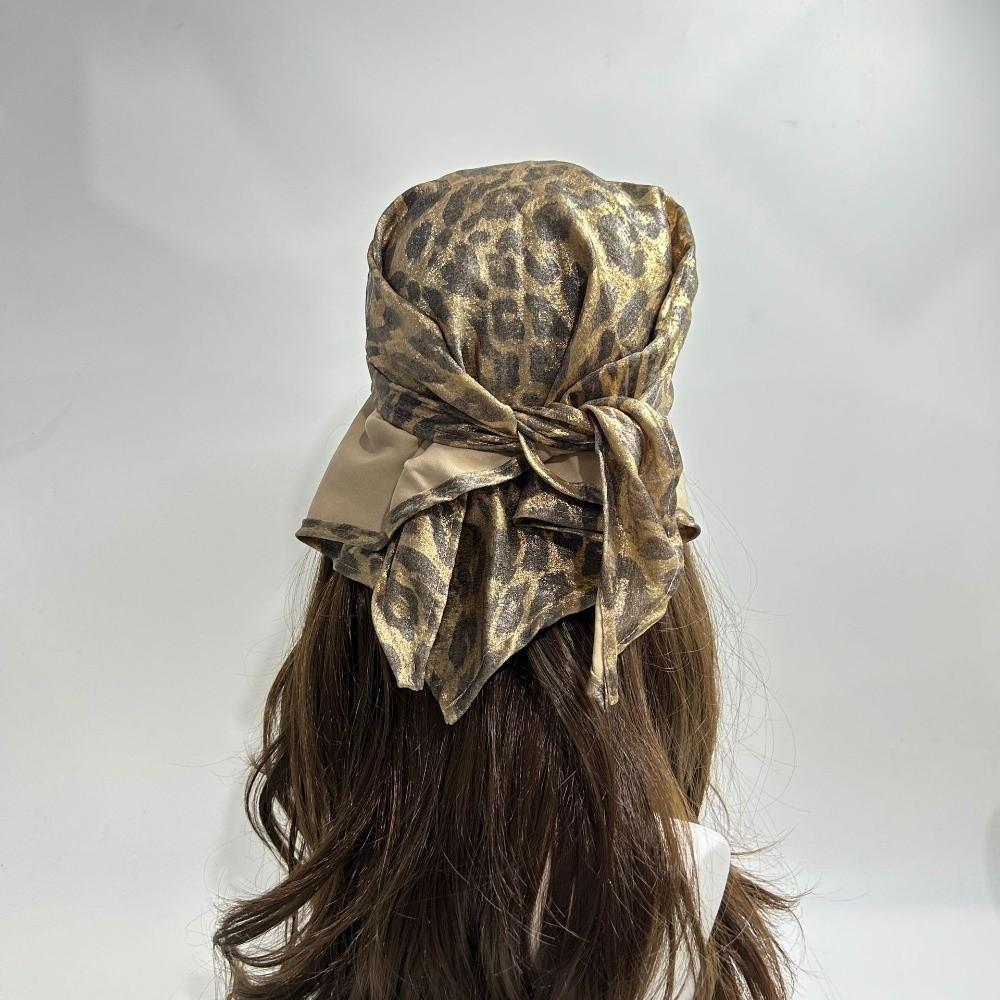 Soft Wrap Leopard Print Hair Scarf Hip Hop Punk Bandana Headwear Triangular Headscarf  Girls