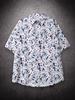 Oversized Loose Casual Flower Prinr Hawaii Short Shirt Man American Printing Summer Versatile Couple Men Streetwear