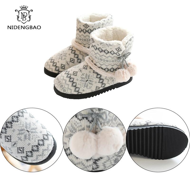 Женские зимние тапочки, плюшевые ботильоны, домашние тапочки для женщин, на плоской подошве, с хлопковой подошвой, нескользящие мягкие тапочки для женщин