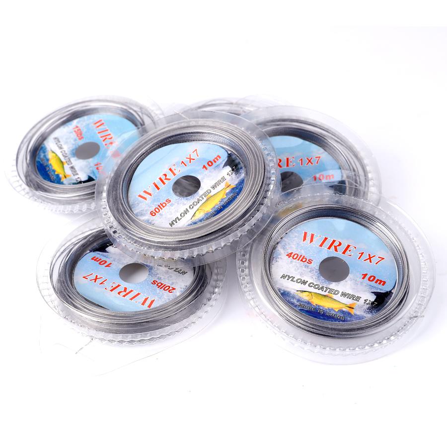FTK Рыболовная леска из 7-прядной плетеной проволоки, 10 м, 10-60 фунтов