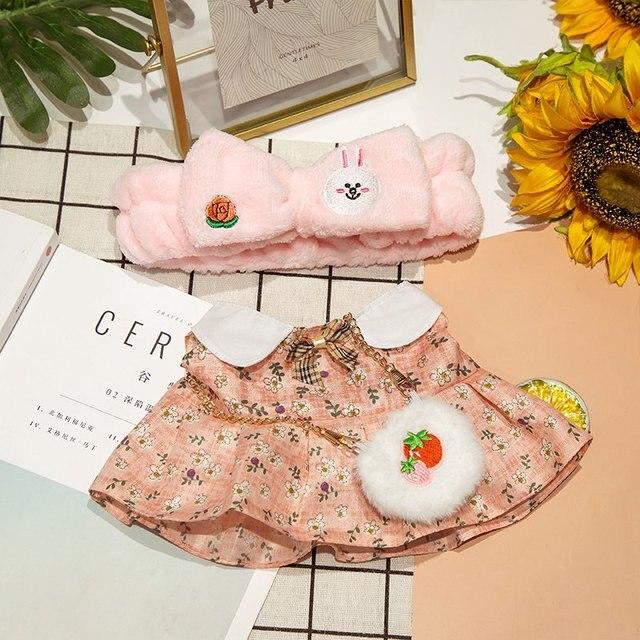 Аксессуары для кукол Lalafanfan Cafe Duck, одежда Kawaii Duck с одеждой, плюшевые игрушки, мягкая повязка для волос, подарок для девочек