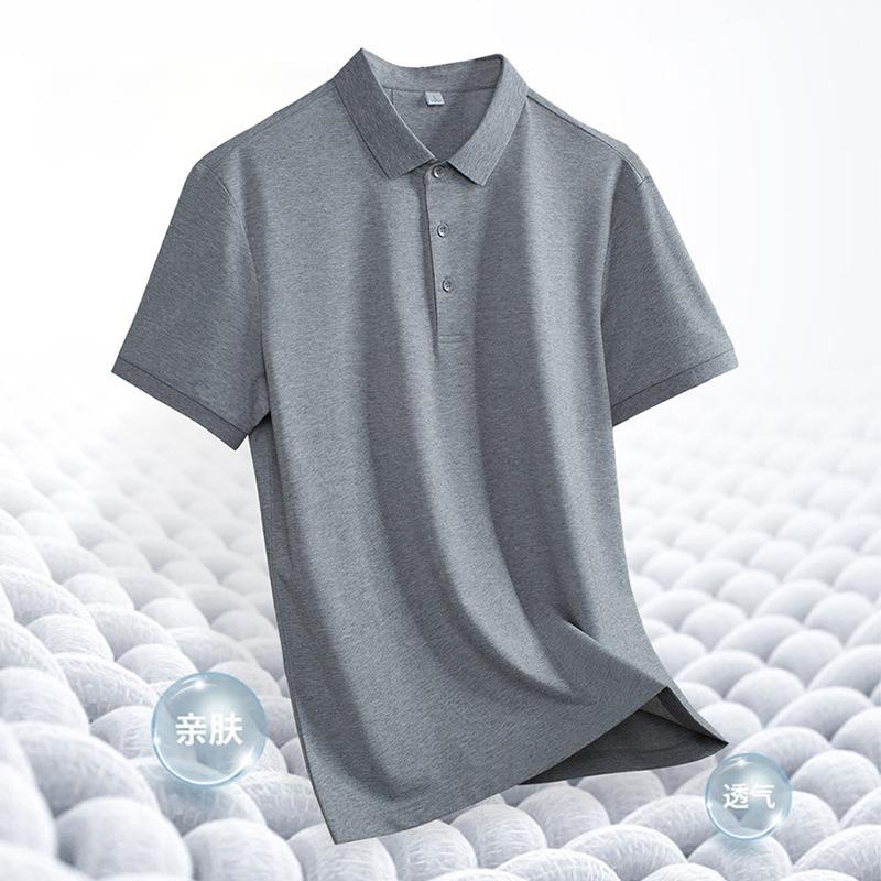 Антибактериальная рубашка поло из ледяного шелка, мужская футболка с коротким рукавом и лацканами, деловая женская футболка премиум-класса, летний дышащий топ, ЛОГОТИП