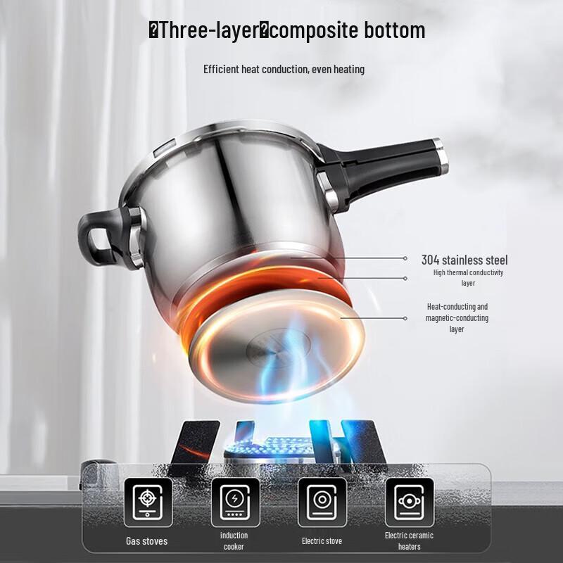 ASD Умная скороварка из нержавеющей стали 304, 4,0 л, с дисплеем