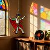 Yousheng Dancing King Hanging Decoration Acrylic Hanging Ornament Stained Glass Style Spinner Sun Catcher for Garden Yard Window Decoration