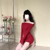 Однотонное платье на одно плечо женское с длинным рукавом холодный отдел высококачественное сексуальное горячая девушка с открытыми плечами облегающее талию юбка по бедрам