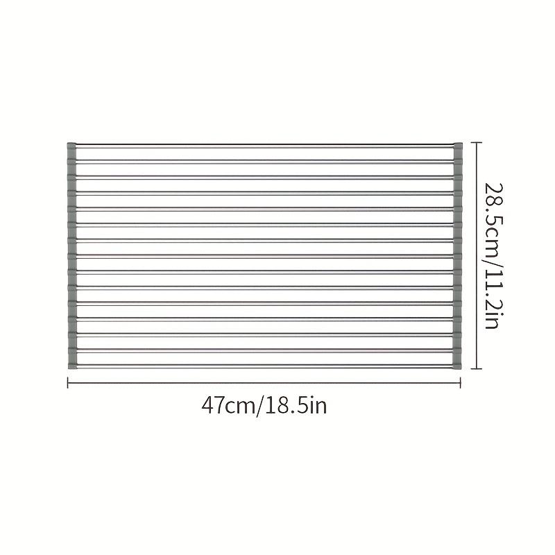 1pc Foldable Dish Drying Rack - Multi-Purpose Sink Drain Rack for Kitchen - Easy To Roll and Store - Kitchen Tools