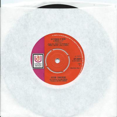 7-дюймовая пластинка ПИТЕР САРСТЕДТ - Как будто это фильм UP35041 United Artists 1969 Великобритания Рок Б/У