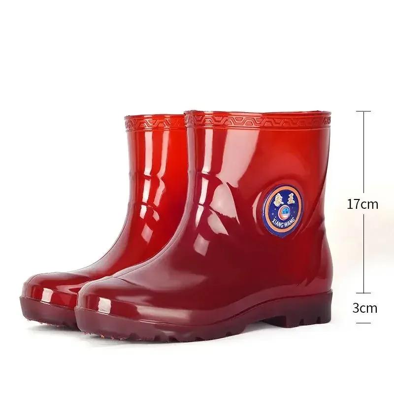 Модные износостойкие резиновые сапоги, длинные, для фермерства, мужские резиновые сапоги, высокие мужские туфли, пластиковые грязевые галоши для города, для взрослых, на низком каблуке, для работы, новинка 2024 года