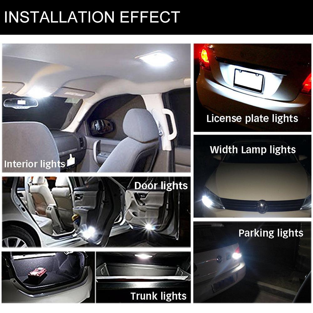 10PCS Colorful T10 5050 1SMD 5050 1 LED 194 168 W5W Car Side Wedge Tail reading Light Lamp car indicate auto bulb for pinball Bulbs 7