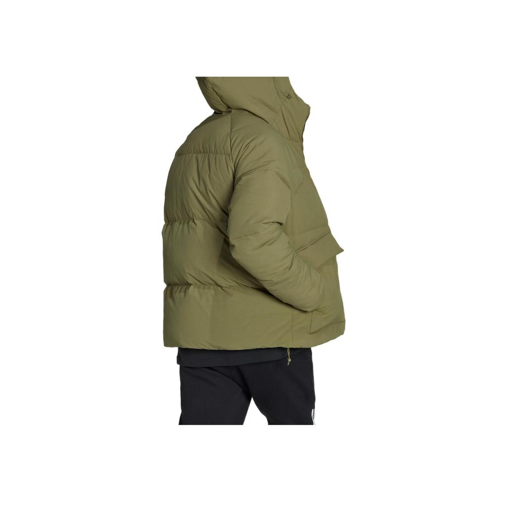 Adidas Solid Color Zip Hooded Down Jacket Men Outerwear Green HN9931