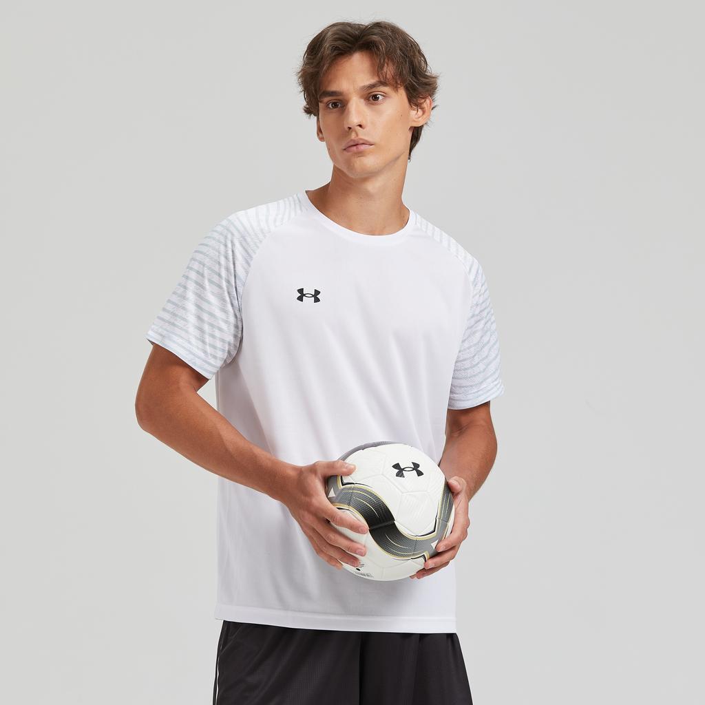 Under Armour Color Block Logo Print Sports Fitness Running Cycling American Vintage Short Sleeve T-Shirt Unisex Tops White 24500509-100