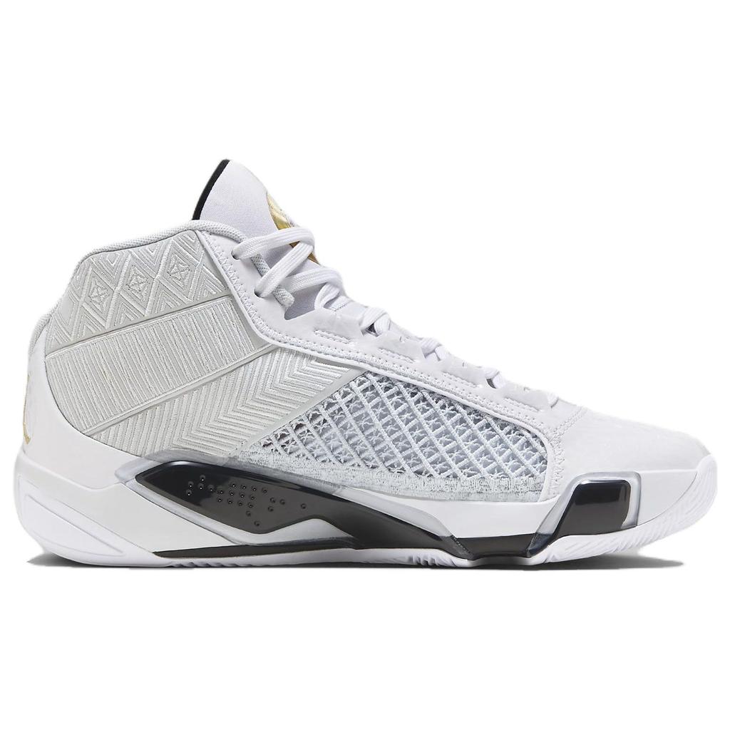 Мужские кроссовки Air Jordan 38 PF FIBA Белый Чистая Платина Металлик-Золото FN7482-100