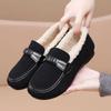 Retro Women's Slip On Flat Shoes White Women Soft Sole Non-slip Loafer Female Casual Plush Warm Cotton Shoes Zapatillas Mujer