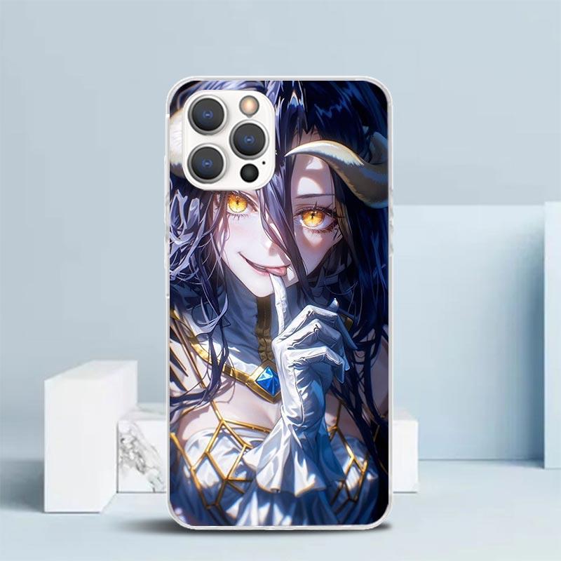 Чехол для телефона с аниме-персонажем Альбедо из Overlord для IPhone 16 17 Air 16E 15 14 Plus 13 Mini 12 11 Pro Max 7 8 + SE 2020 Мягкий ТПУ Задняя крышка 16
