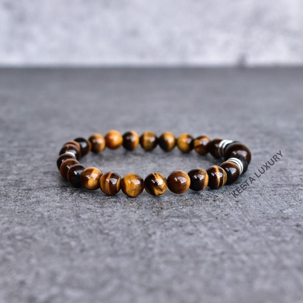Tiger's eye and lava bracelet Diffuser beaded Bracelet Stretchable beaded bracelets for him Healing bracelets Unique friendship bracelet
