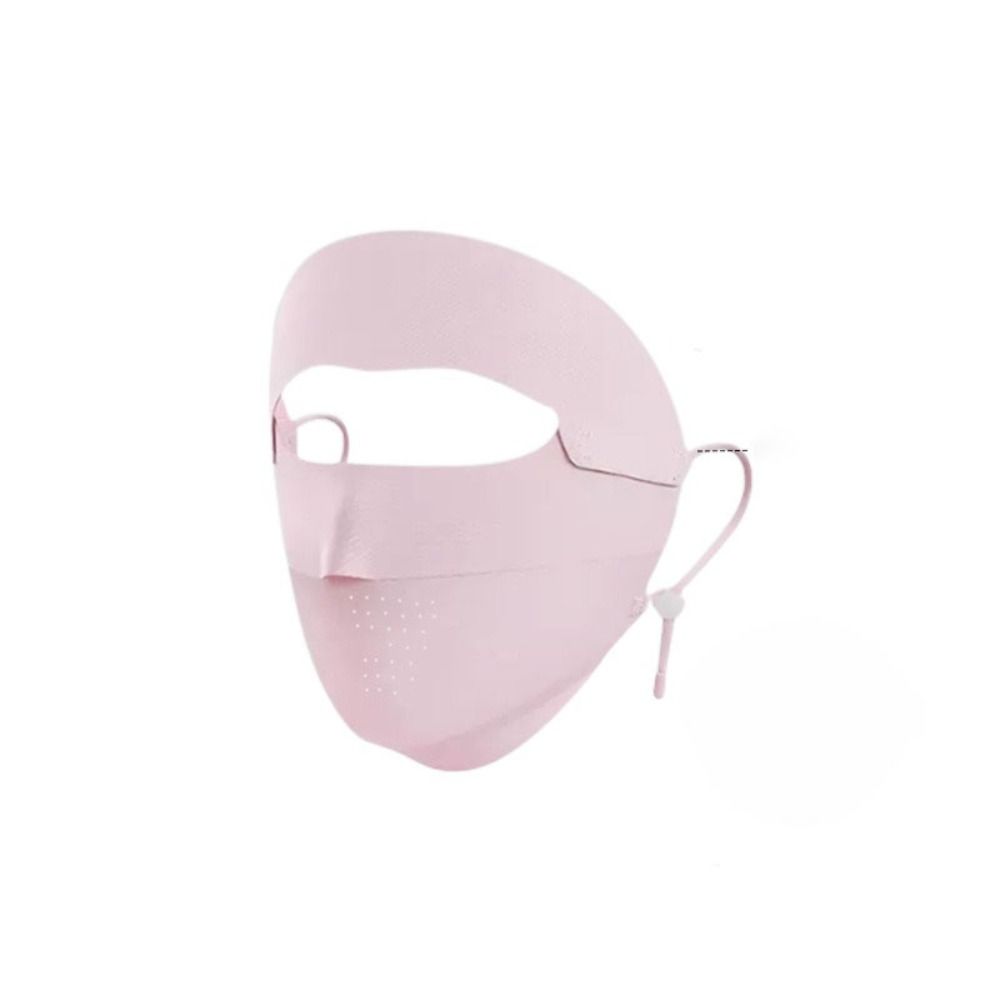 Neck Protection Sunscreen Mask Solid Color Ice Silk Mask Detachable Womne Face Shield  Summer